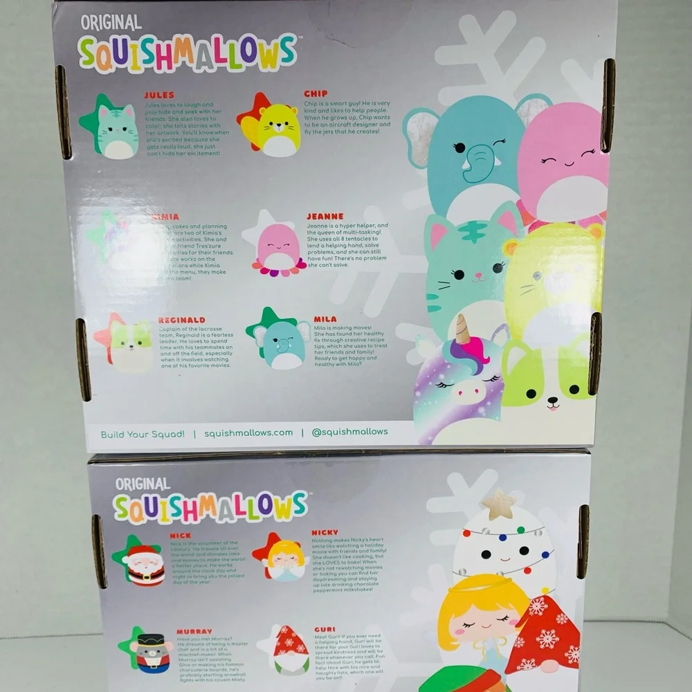 Squishmallow 2021 Holiday Squad Bundle Of 2 Sets Ornaments Plush NEW Gift